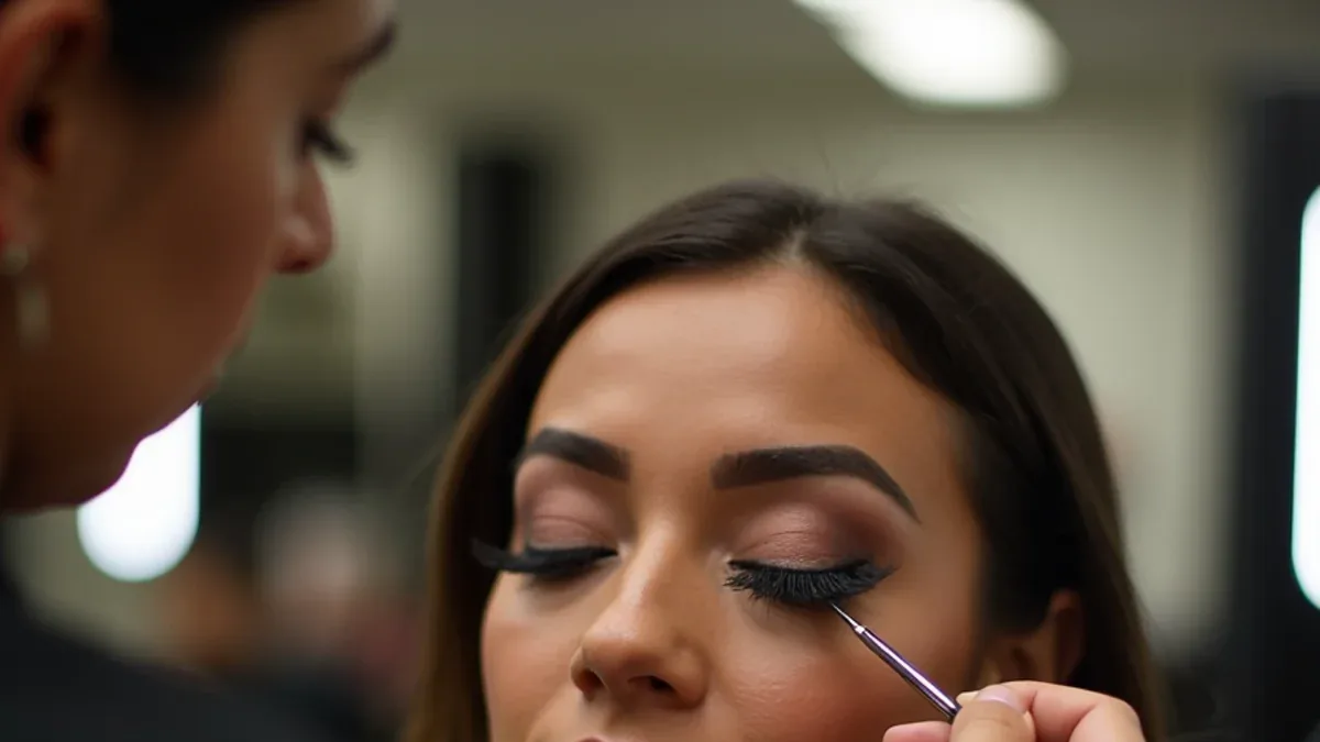 Barbering and makeup students training at a beauty school serving Inglewood, California