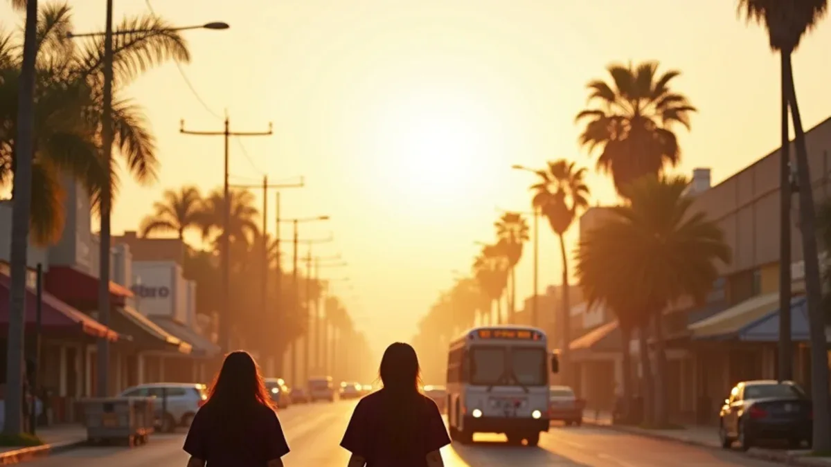 Long Beach Boulevard corridor connecting Southeast Los Angeles communities to a beauty school in South Gate