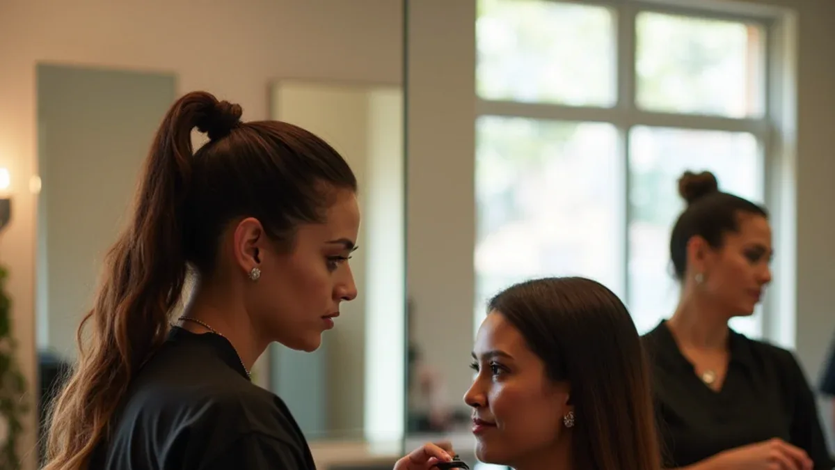 Cosmetology students in a Spanish-language beauty class serving Walnut Park, California