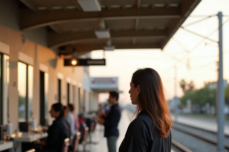 Rosa Parks Metro station in Willowbrook, California, on the transit route to beauty school